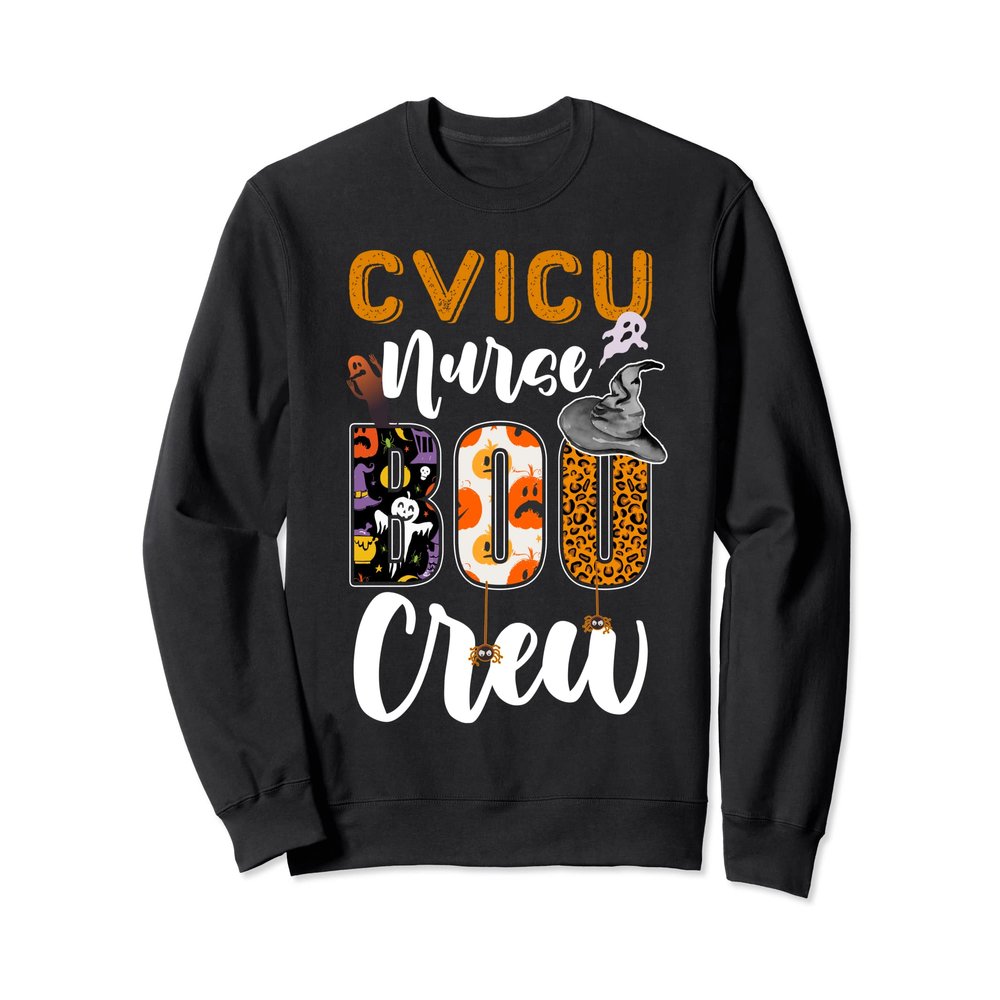 CVICU Nurse Boo Crew Fun CVICU RN Halloween Matching Costume Sweatshirt