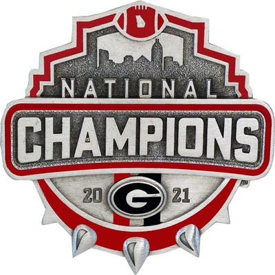 Heritage Pewter 2021-2022 National Champions Georgia Bulldogs Magnet - Spike Logo | Intricately Crafted Metal Pewter