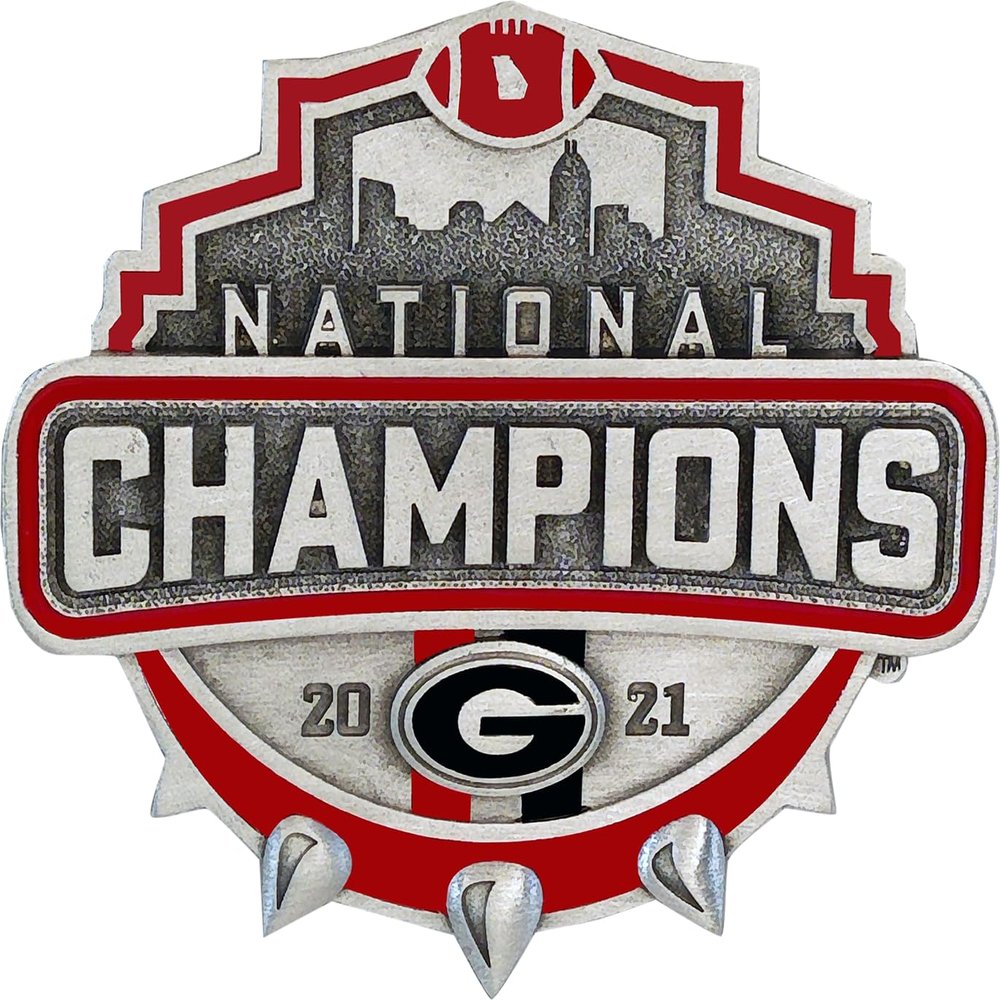Heritage Pewter 2021-2022 National Champions Georgia Bulldogs Magnet - Spike Logo | Intricately Crafted Metal Pewter