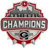 Heritage Pewter 2021-2022 National Champions Georgia Bulldogs Magnet - Spike Logo | Intricately Crafted Metal Pewter view 1