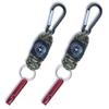 2 Packs Emergency Survival Whistle with Compass Braided Paracord Keychain with Carabiner Multifunctional Survial Keychain Whistle Compass for Outdoor Hiking Trveling Hunting Boating Fishing view 1