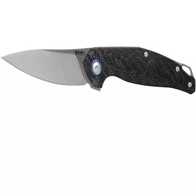 MKM Maniago Knife Makers Goccia Flipper EDC Pocket Knife - M390 Super Steel Drop Point Blade, G10, Micarta, Carbon Fiber, Titanium Handles, Designed by Jens Anso, Made in Italy (Carbon Fiber)