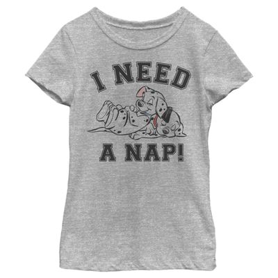 Disney Girl's Nap T-Shirt, Athletic Heather, Medium