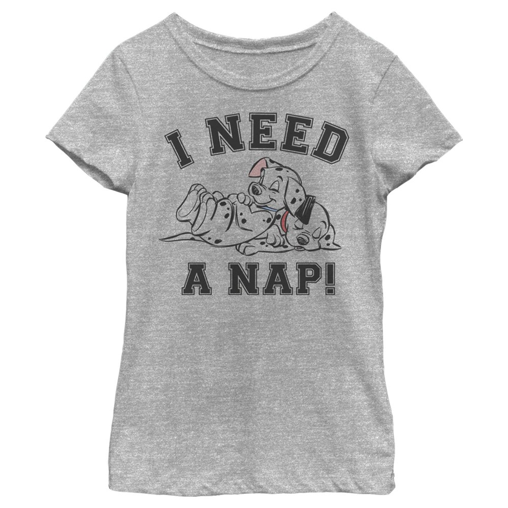 Disney Girl's Nap T-Shirt, Athletic Heather, Medium