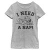 Disney Girl's Nap T-Shirt, Athletic Heather, Medium view 1
