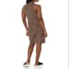 Amazon Essentials Women's Sleeveless Crossover Twist Neck Faux Wrap Dress, Dark Brown Floral, X-Small view 2