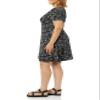 Amazon Essentials Women's Gathered Short Sleeve Crew Neck A-line Dress (Available in Plus Size), Black Ditsy Floral, X-Large view 3