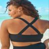 Swimsuits For All Swim 365 Women's Plus Size Scoop Neck Swim Bra - 26, Black view 2