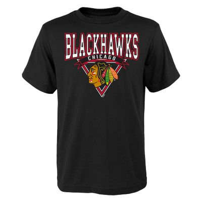Outerstuff NHL Boys Youth (8-20) Chicago Blackhawks Banner Season Short Sleeve T-Shirt, Chicago Blackhawks, Large (14-16)