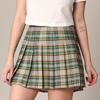 CTC WB2344 Women Girls Plaid High Waist Japan School Uniform Pleated Skater Tennis Skirt with Short M Olive_Plaid view 2