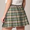 CTC WB2344 Women Girls Plaid High Waist Japan School Uniform Pleated Skater Tennis Skirt with Short M Olive_Plaid view 3