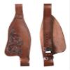 CHALLENGER Horse Western Adult Floral Tooled Brown Leather Replacement Saddle Fenders 5263LB view 1