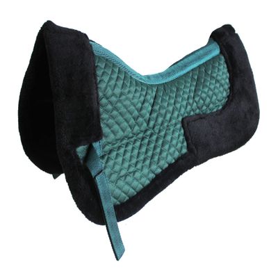 CHALLENGER 23" x 22" Horse English Contoured Quilted Fleece Lined Half Pad Green 72130HG
