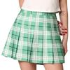 CTC WB2344 Women Girls Plaid High Waist Japan School Uniform Pleated Skater Tennis Skirt with Short S Green_Plaid view 1