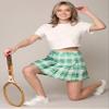 CTC WB2344 Women Girls Plaid High Waist Japan School Uniform Pleated Skater Tennis Skirt with Short S Green_Plaid view 4