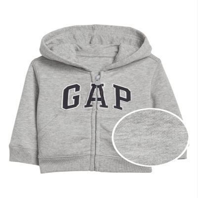 GAP baby boys Logo Zip Hoodie Sweatshirt, Light Heather Grey B08, 5T US