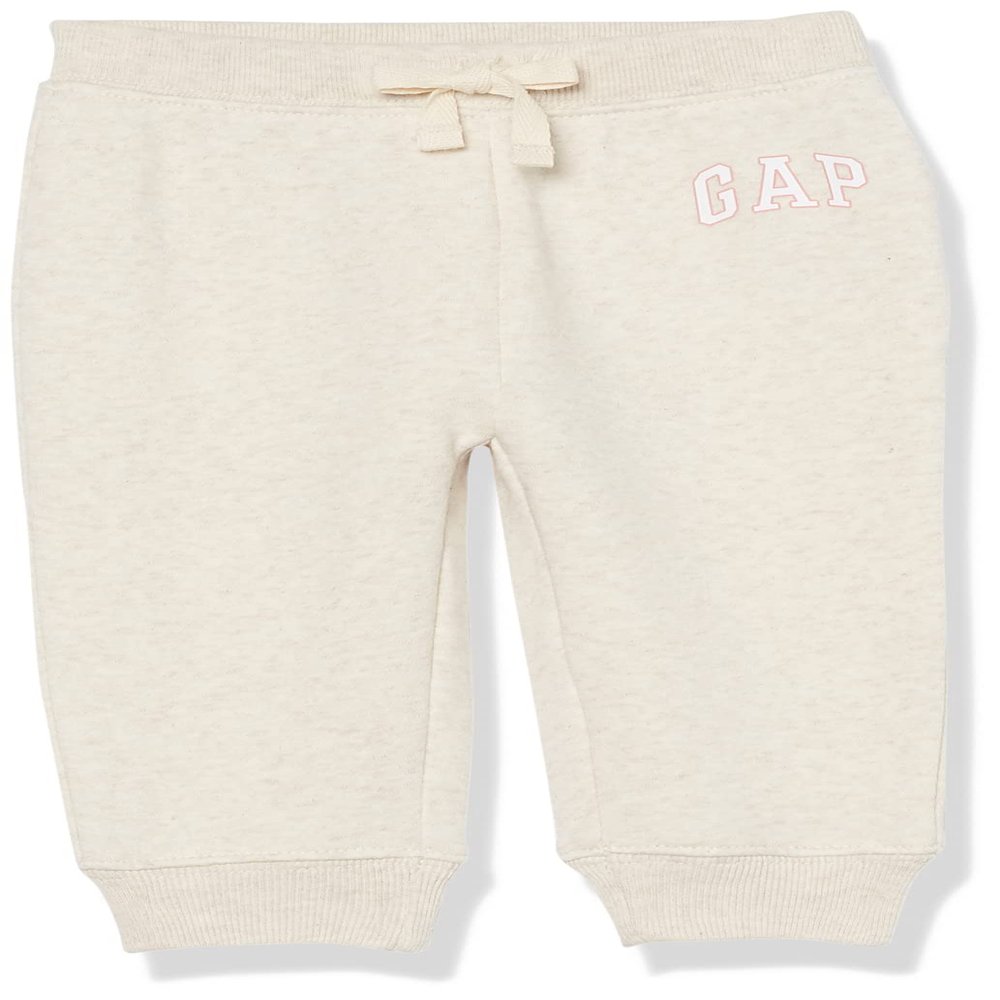 GAP Baby Girls Logo Pull-on Joggers Sweatpants, Heather Grey, 3T US