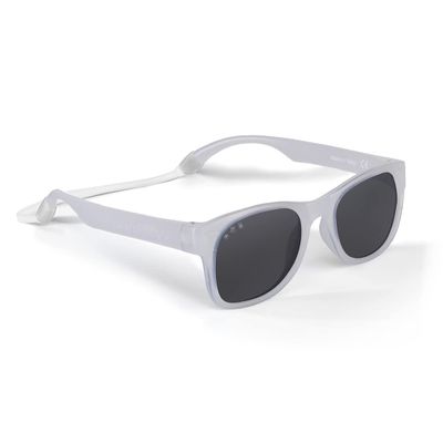 ROSHAMBO Unbreakable Baby Sunglasses with Strap BPA-free Girls Boys 0-24 months Infants Polarized Lens, Assembled in USA, Falcor (Clear)