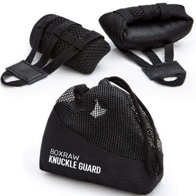 BOXRAW Knuckle Guards for Boxing- Left & Right Pads with Japanese Foam - Hand Guard for Protection - Includes Wash Bag, Black, M