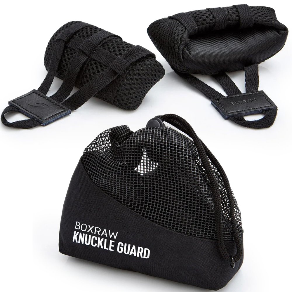 BOXRAW Knuckle Guards for Boxing- Left & Right Pads with Japanese Foam - Hand Guard for Protection - Includes Wash Bag, Black, M