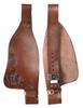 CHALLENGER Horse Western Adult Feather Tooled Brown Leather Replacement Saddle Fenders 5229LB view 1