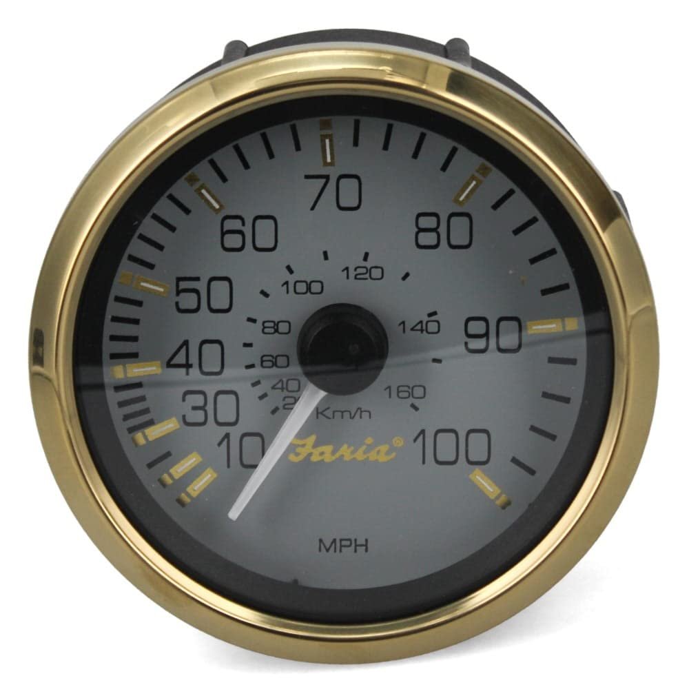 Faria Boat Speedometer Gauge SE9793B | Signature Gold 3 1/4 Inch