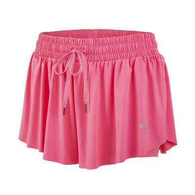 luogongzi 2 in 1 Flowy Hiking Clothes for Women Gym Yoga Athletic Running Workout Girls Spandex Cute Shorts Comfy Skort Lounge Sweat Tennis Skirt Preppy Summer(L, Peachy Pink)
