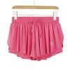 luogongzi 2 in 1 Flowy Hiking Clothes for Women Gym Yoga Athletic Running Workout Girls Spandex Cute Shorts Comfy Skort Lounge Sweat Tennis Skirt Preppy Summer(L, Peachy Pink) view 2