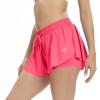 luogongzi 2 in 1 Flowy Hiking Clothes for Women Gym Yoga Athletic Running Workout Girls Spandex Cute Shorts Comfy Skort Lounge Sweat Tennis Skirt Preppy Summer(L, Peachy Pink) view 3