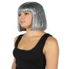 HPO Adult Women's Tinsel Bob Wig Collection | Silver Color | Premium Breathable Capless Cap Design view 2