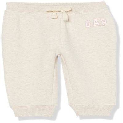 GAP Baby Girls Logo Pull-on Joggers Sweatpants, Heather Grey, 4T US