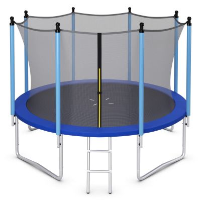 Goplus Trampoline 8FT 10FT 12FT 14FT 15FT 16FT, ASTM Approved Weatherproof Outdoor Recreational Trampolines Bounce W/Enclosure Net, Ladder for Backyard Kids Adults(Internal-Net-14FT)