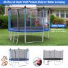 Goplus Trampoline 8FT 10FT 12FT 14FT 15FT 16FT, ASTM Approved Weatherproof Outdoor Recreational Trampolines Bounce W/Enclosure Net, Ladder for Backyard Kids Adults(Internal-Net-14FT) view 2
