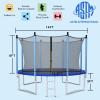Goplus Trampoline 8FT 10FT 12FT 14FT 15FT 16FT, ASTM Approved Weatherproof Outdoor Recreational Trampolines Bounce W/Enclosure Net, Ladder for Backyard Kids Adults(Internal-Net-14FT) view 3
