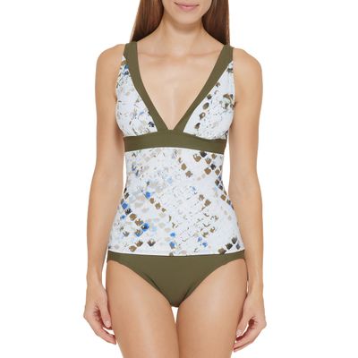 DKNY Women's Swim Tankini, Splash Multi, Medium