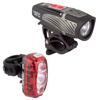 NiteRider Lumina Pro 1300 + Omega 330 EVO Bike Light Set NiteLink Wireless Connect USB-C Rechargeable Bicycle LED Front and Rear Combo IP64 Waterproof Mountain Road Commuting Cycling Safety Flash