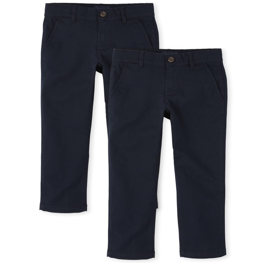 The Children's Place Boys Stretch Skinny Chino Pants,New Navy 2 Pack,18