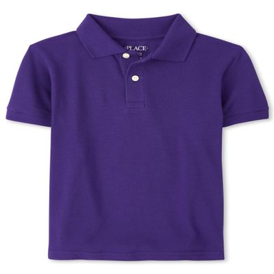 The Children's Place boys Short Sleeve Pique Polo Shirt, Regal Violet, Small US