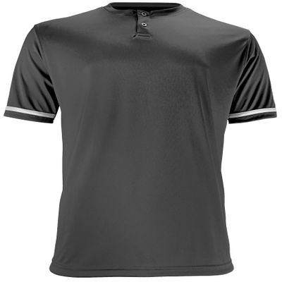 Epic Men's Two-Button Henley Short-Sleeve Black Baseball & Softball Jersey 2XL