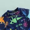 Toddler Baby Boy Girl Dinosaur Rash Guard One Piece Swimsuit Zipper Sunsuit Swimwear Beach Wear Bathing Suit (2-3T, Navy Blue Dinosaur) view 3
