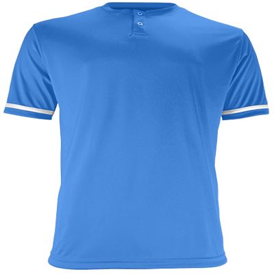 Epic Men's Two-Button Henley Short-Sleeve Blue Baseball & Softball Jersey 2XL