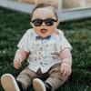 ROSHAMBO Unbreakable Baby Sunglasses with Strap BPA-free  Girls Boys 0-24 months Infants  Polarized Lens, Assembled in USA, Bueller with Mirrored Chrome Lens view 3