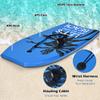 GYMAX Body Boards for Beach, 33"/37"/41" Body Board with EPS Foam Core, Crescent Tail, Dual Channel & Wrist Leash, Lightweight Bodyboard for Kids, Youth, Adults (Blue Coconut Tree, 37inch) view 2