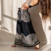 B BANGKOK PANTS Women's Boho Palazzo Pants Wide Leg Lounge Pants (One Size, Hippierose Black) view 3