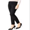 SATINATO Women's Straight Pants Stretch Slim Skinny Solid Trousers Casual Business Office (2, Zipper Free-Black) view 2