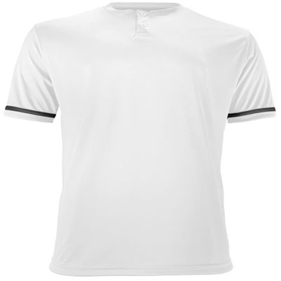 Epic Men's Two-Button Henley Short-Sleeve White Baseball & Softball Jersey 2XL