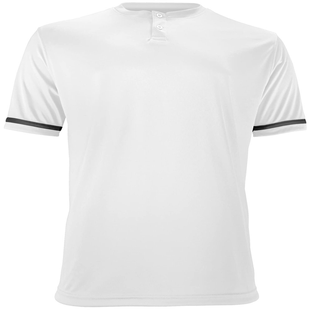 Epic Men's Two-Button Henley Short-Sleeve White Baseball & Softball Jersey 2XL