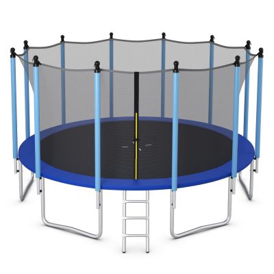 Goplus Trampoline 8FT 10FT 12FT 14FT 15FT 16FT, ASTM Approved Weatherproof Outdoor Recreational Trampolines Bounce W/Enclosure Net, Ladder for Backyard Kids Adults(Internal-Net-16FT)