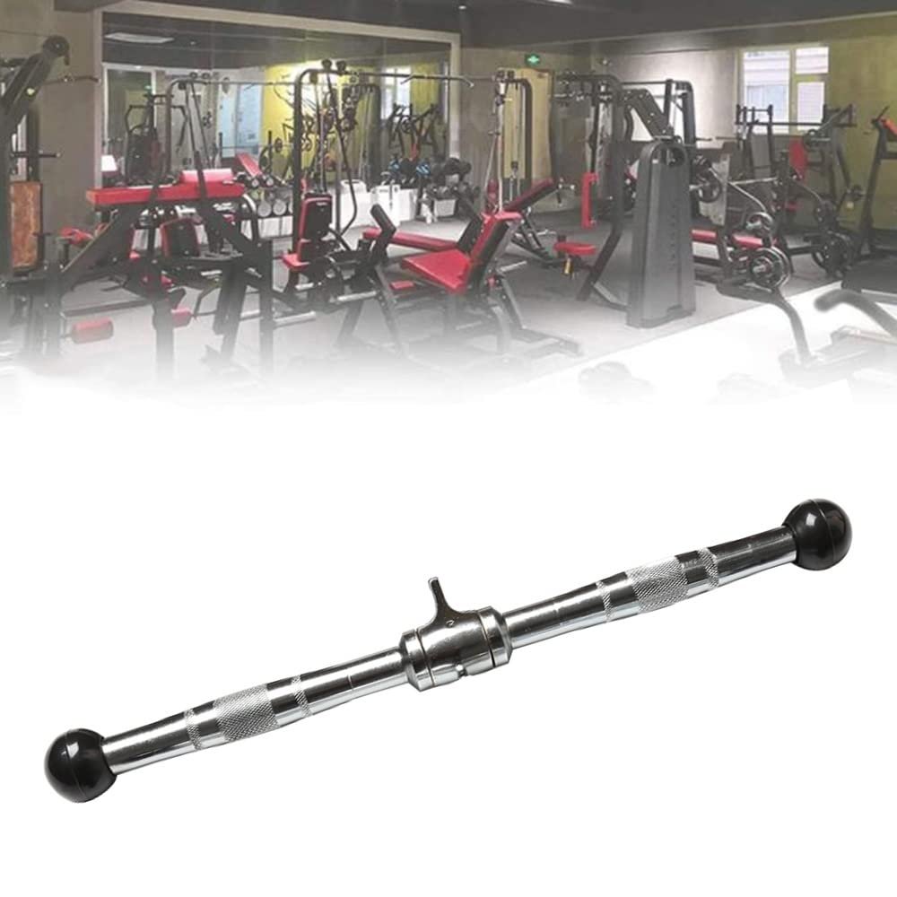 MNNM Cable Machine Attachment Rotating Straight Bar Tricep LAT PullDown Bar with Knurled Grip Gym Equipment for Muscle Building