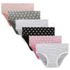 Barara King Girls' Undies 100% Cotton Panties Big Girls Soft Underwear Kids Wave point Briefs (Pack of 6) Size 10 view 1